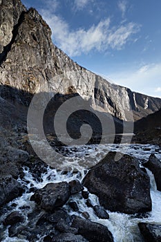 MÃÂ¥bÃÂ¸dalen Valley Mabodalen near the River Bjoreio in the municipality of Eidfjord in Vestland, Norway, Scandinavia