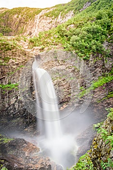 MÃÂ¥nafossen waterfall in Rogaland, Norway photo