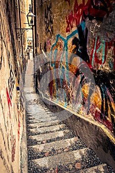 MÃÂ¥rten Trotzigs grÃÂ¤nd, narrowest alley of Stockholm, Sweden photo