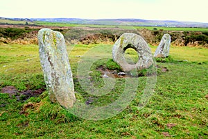 Stone circle and monoliths photo