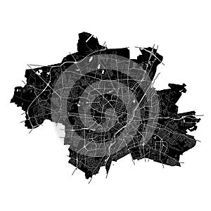 MÃÂ¼nchen, Bavaria, Germany, Germany, Black and White high resolution vector map photo