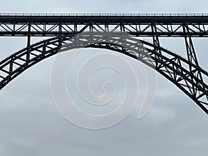 Muengstener Bruecke, bridge, details of Germany`s highest railroad bridge, impressive structure, monument of national importance. photo