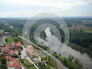 The MÄ›lnÃ­k town â€“ confluence rivers Vltava and Elbe