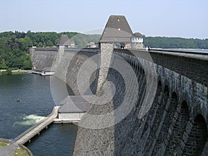 MÃ¶hne Dam Cross View on a Summer Day