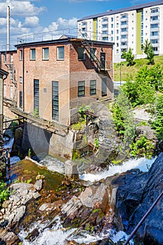 MÃ¶lndal Kvarnby Waterfall and Old Wheel House