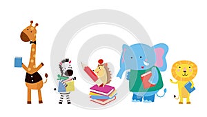 Group of happy animals