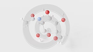 n-acetylglucosamine molecule 3d, molecular structure, ball and stick model, structural chemical formula derivative monosaccharide