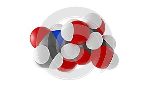 n-acetylglucosamine molecule, derivative monosaccharide glucose molecular structure, isolated 3d model van der Waals