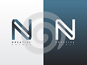 Letter N unique, modern and minimalist vector logo template.