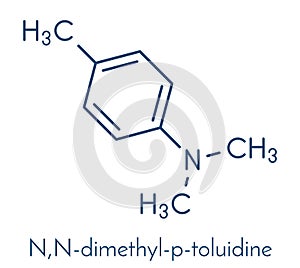 N,N-dimethyl-p-toluidine N,N,4-trimethylaniline polymerization catalyst molecule. Skeletal formula. photo