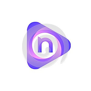 N letter colorful logo in the triangle shape, Vector design template elements for your Business or company identity