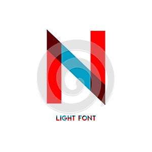 N Light Font Vector Template Design Illustration