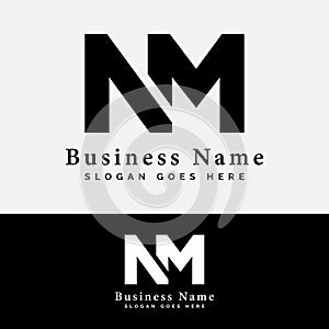 N, M, NM letter Logo Design. Alphabet NM initial logo vector Illustration