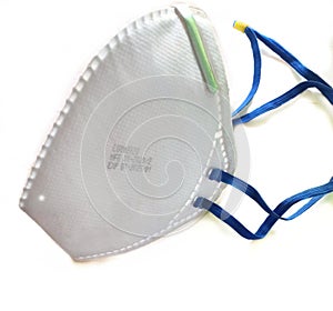 N95 mask in solid white background.