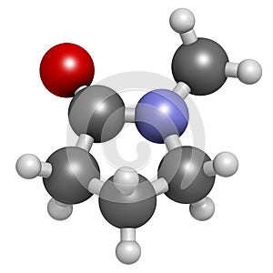 N-methyl-2-pyrrolidone NMP chemical solvent molecule.