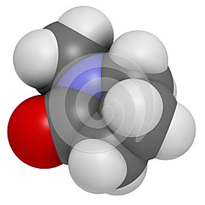 N-methyl-2-pyrrolidone NMP chemical solvent molecule.