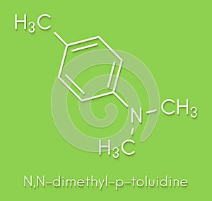 N,N-dimethyl-p-toluidine N,N,4-trimethylaniline polymerization catalyst molecule. Skeletal formula.