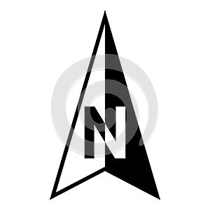 N north compass, map icon arrow, north logo direction orientation