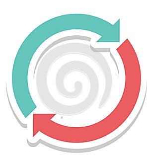 Processing, Synchronization Color Isolated Vector Icon