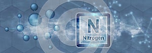 N symbol. Nitrogen chemical element photo