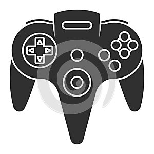 N64 or gamecube video game controller flat vector icon for apps or website