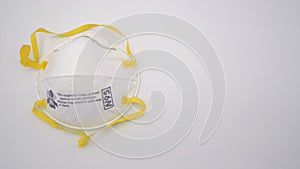 N95 Mask help to protect dust and other particle, put on white background