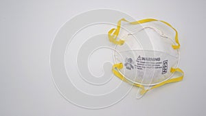 N95 Mask help to protect dust and other particle, put on white background