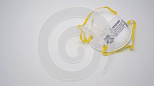 N95 Mask help to protect dust and other particle, put on white background