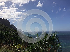 Na Pali Coast Cliffs on Kauai Island, Hawaii - Kalalau Trail.