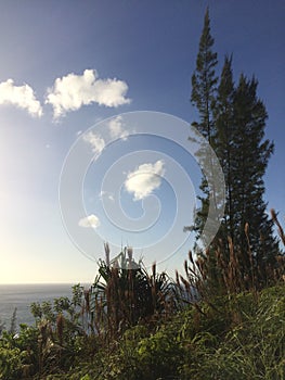 Na Pali Coast Cliffs on Kauai Island, Hawaii - Kalalau Trail.