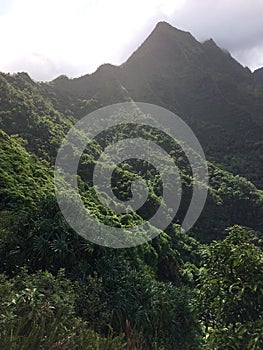 Na Pali Coast Cliffs on Kauai Island, Hawaii - Kalalau Trail.