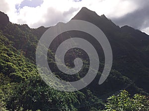 Na Pali Coast Cliffs on Kauai Island, Hawaii - Kalalau Trail.