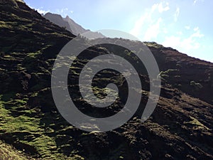 Na Pali Coast Cliffs on Kauai Island, Hawaii - Kalalau Trail.