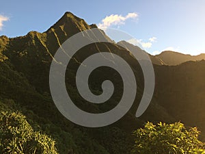 Na Pali Coast Cliffs on Kauai Island, Hawaii - Kalalau Trail.