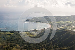 Na Pali coastline of Kauai from aircraft