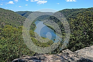 Naa Badu Lookout in Berowra Valley National Park gives a beautiful panoramic view on Berowra Creek, Australia