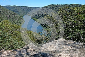 Naa Badu Lookout in Berowra Valley National Park gives a beautiful panoramic view on Berowra Creek, Australia