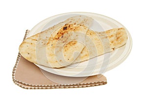 Naan bread on a plate