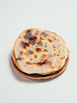 naan flatbreads isolated on white background