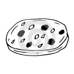 Naan indian bread vector illustration, hand drawing doodle