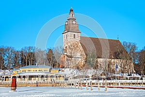 Naantali Church and Naantali holiday center. Naantali, Finland