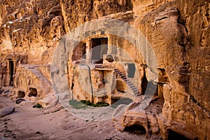 Nabataean ancient site in famous touritstic place of Petra in Jordan