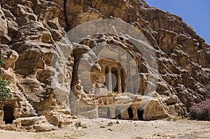Nabataean delubrum of the Siq al-Barid in Jordan. It is known as