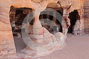 Nabataean Rock city of Petra, Dwelling interior, Jordan