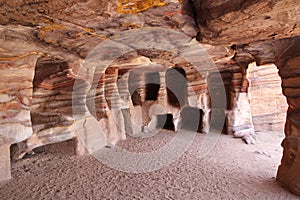 Nabataean Rock city of Petra, Dwelling interior, Jordan photo