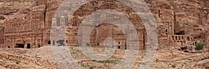 Nabataean Rock city of Petra, Palace, Corinthian and Urn tombs, Jordan