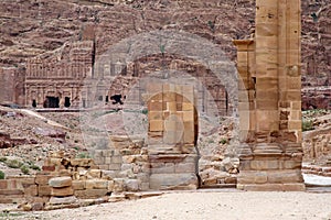 Nabataean Rock city of Petra, Temenos gate, Jordan