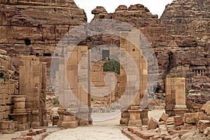 Nabataean Rock city of Petra, Temenos gate, Jordan