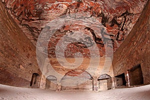 Nabataean Rock city of Petra, Urn Tomb interior, Jordan