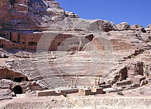 The Nabatean amphitheatre in the ancient city of Petra, Jordan